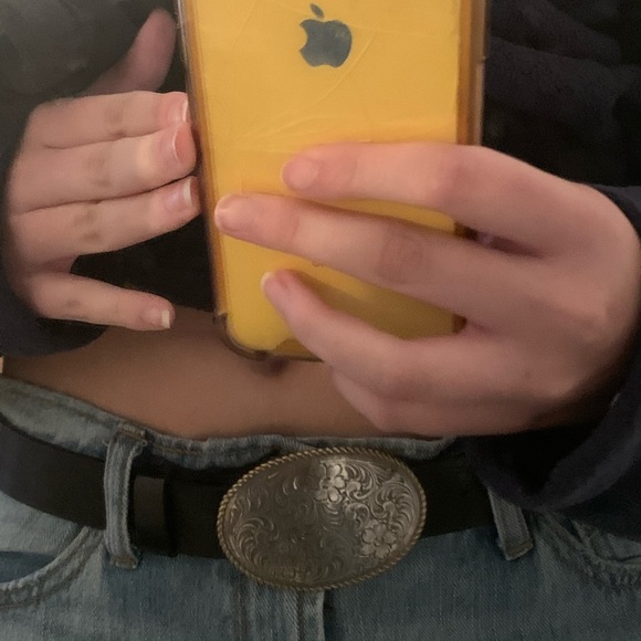 Vintage leather belt with buckle - Picture 4 of 4